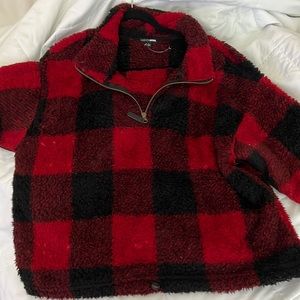 Red and black Christmas sweater